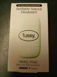 fussy fussy Natural Pouvillable Deodrant Aluminum Free 24 Hour Protection Lime Scent and Mint Green Case Lime Basil & Mandarin Vegan & Cruelty Free 100% Natural & Effective